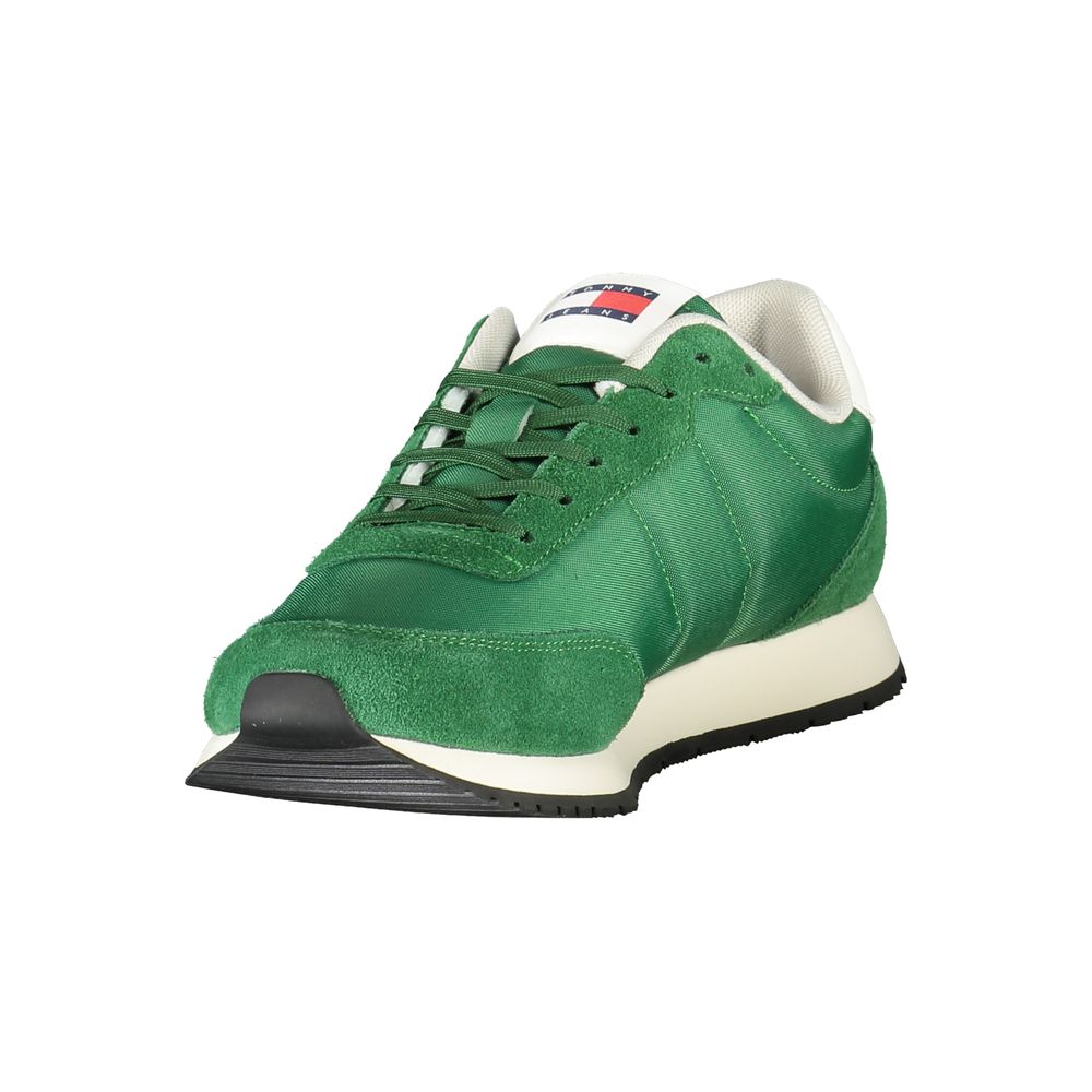 Tommy Hilfiger Green Polyester Men Sneaker - Apparel & Accessories > Shoes > Sneakers from Tommy Hilfiger