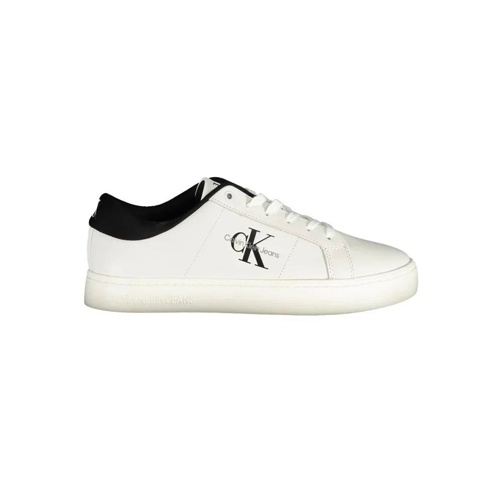 Calvin Klein Baskets En Polyester Blanc Avec Logo Et Détails Contraste Lacets Ajustables Semelle Confort - Apparel & Accessories > Shoes > Sneakers from Calvin Klein