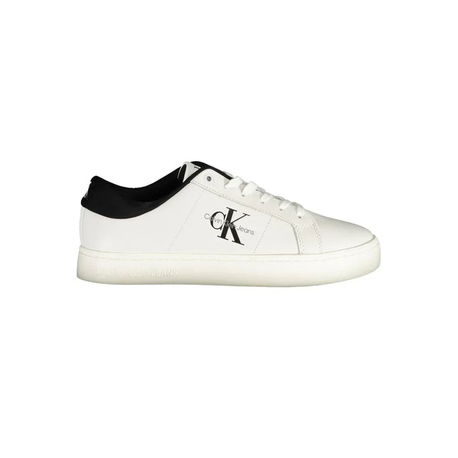 Calvin Klein Baskets En Polyester Blanc Avec Logo Et Détails Contraste Lacets Ajustables Semelle Confort - Apparel & Accessories > Shoes > Sneakers from Calvin Klein - Calvin Klein | Hollys Men
