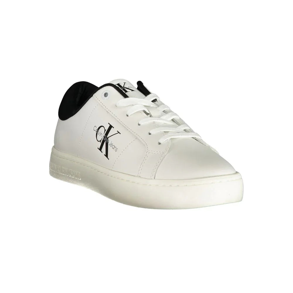 Calvin Klein Baskets En Polyester Blanc Avec Logo Et Détails Contraste Lacets Ajustables Semelle Confort - Apparel & Accessories > Shoes > Sneakers from Calvin Klein