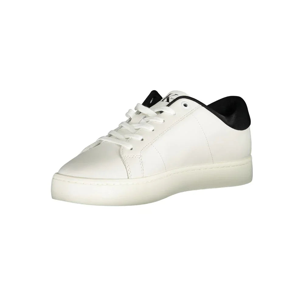 Calvin Klein Baskets En Polyester Blanc Avec Logo Et Détails Contraste Lacets Ajustables Semelle Confort - Apparel & Accessories > Shoes > Sneakers from Calvin Klein