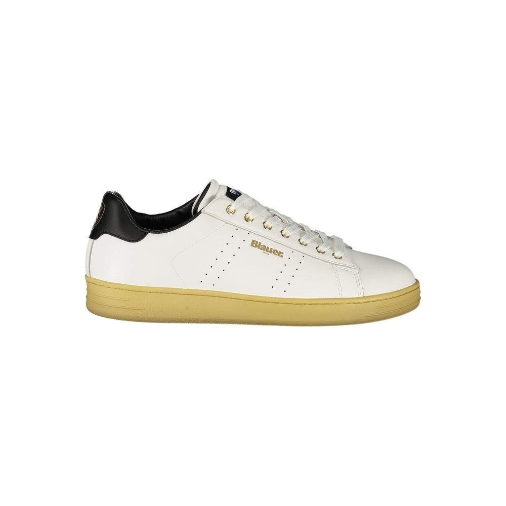 Blauer Baskets Homme Cuir Blanc Semelle Amovible Détails Noirs Contrastés Pour Confort Urbain - Apparel & Accessories > Shoes > Sneakers from Blauer