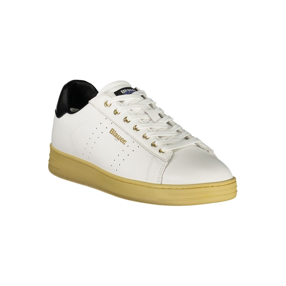 Blauer Baskets Homme Cuir Blanc Semelle Amovible Détails Noirs Contrastés Pour Confort Urbain - Apparel & Accessories > Shoes > Sneakers from Blauer