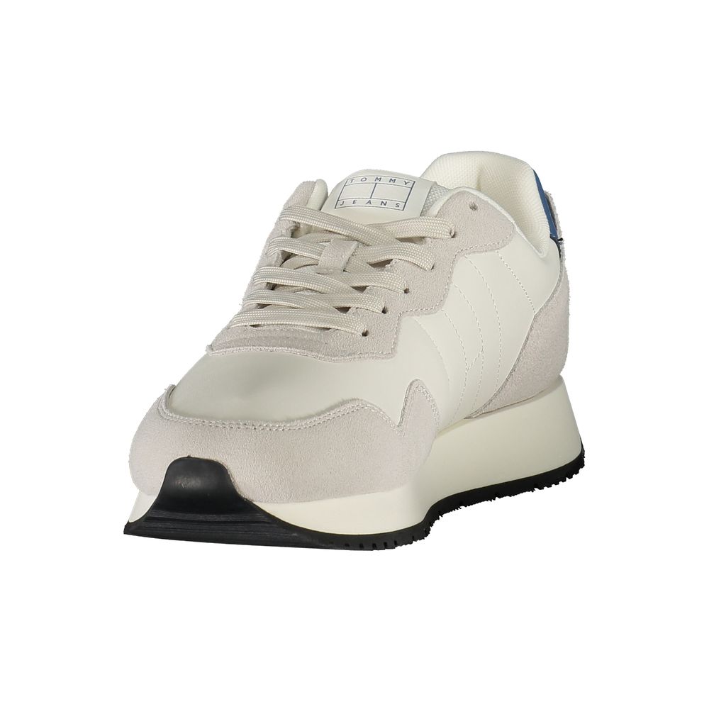 Tommy Hilfiger Baskets Homme en Cuir Blanc – Semelle Intérieure Amovible & Détails Bleus Iconiques - Apparel & Accessories > Shoes > Sneakers from Tommy Hilfiger
