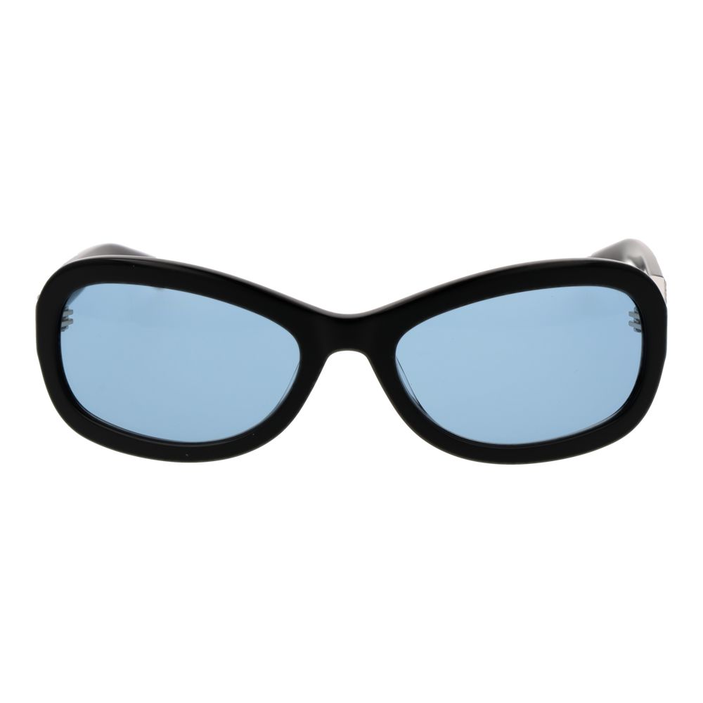 GCDS Lunettes de Soleil, Monture Acétate Noir, Verres Bleus 58mm