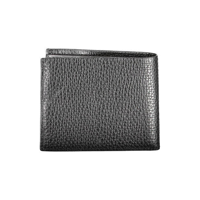 Calvin Klein Black Leather Wallet RFID Blocking Dual Compartments Logo Contrast Details - Calvin Klein | Hollys Men