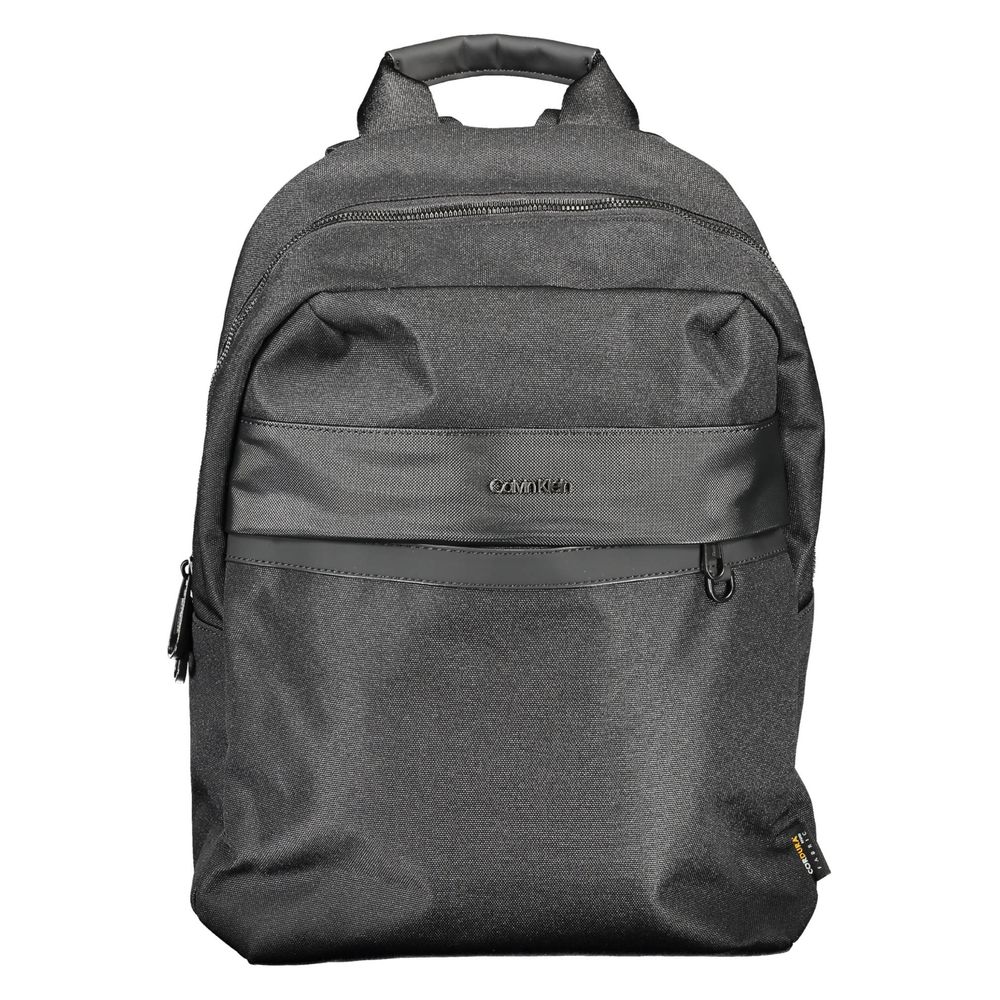 Calvin Klein Sac A Dos Polyester Noir Recyclé 100 Pour Cent Fermeture Zip Poche Externe Logo Bretelles Réglables - Luggage & Bags > Backpacks from Calvin Klein