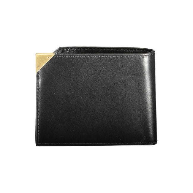 Calvin Klein Black Leather Wallet with RFID Blocking, Contrasting Logo, and Card Slots - Calvin Klein | Hollys Men