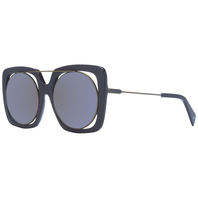 Lunettes Yohji Yamamoto unisex, monture Monel marron, verres gris miroir ronds, catégorie 3, protection 100% UVA UVB. Hover Image
