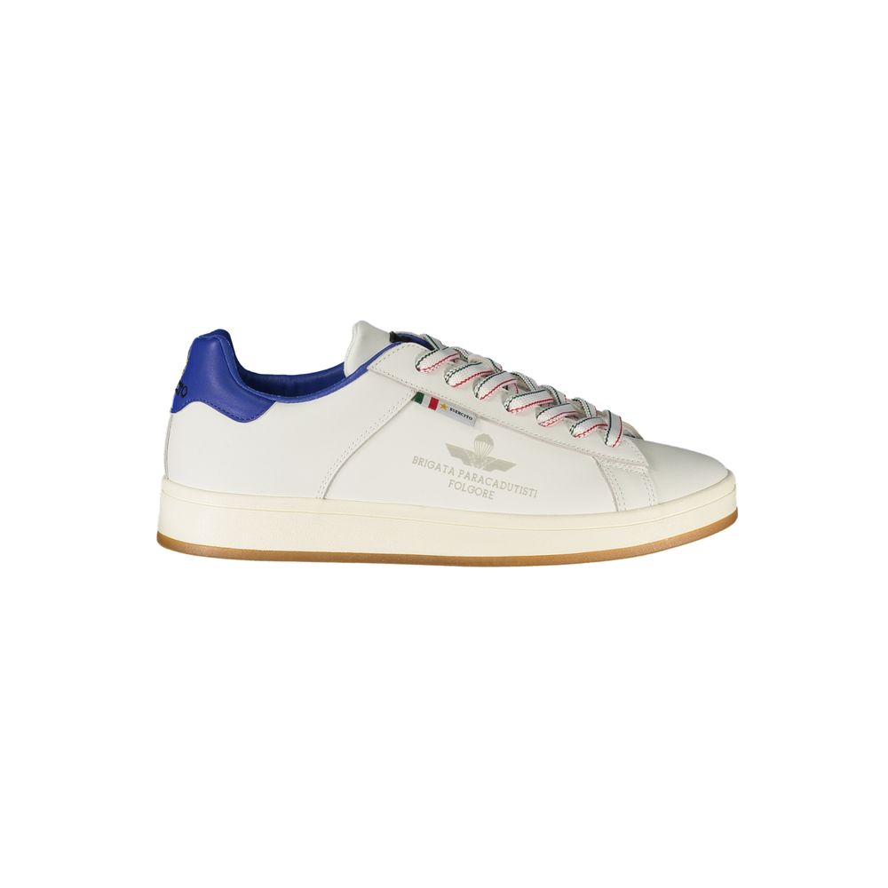 Esercito 1659 Baskets Pour Homme En Cuir Blanc Modèle Folgore Avec Accents Bleu Roi - Apparel & Accessories > Shoes > Sneakers from Esercito 1659