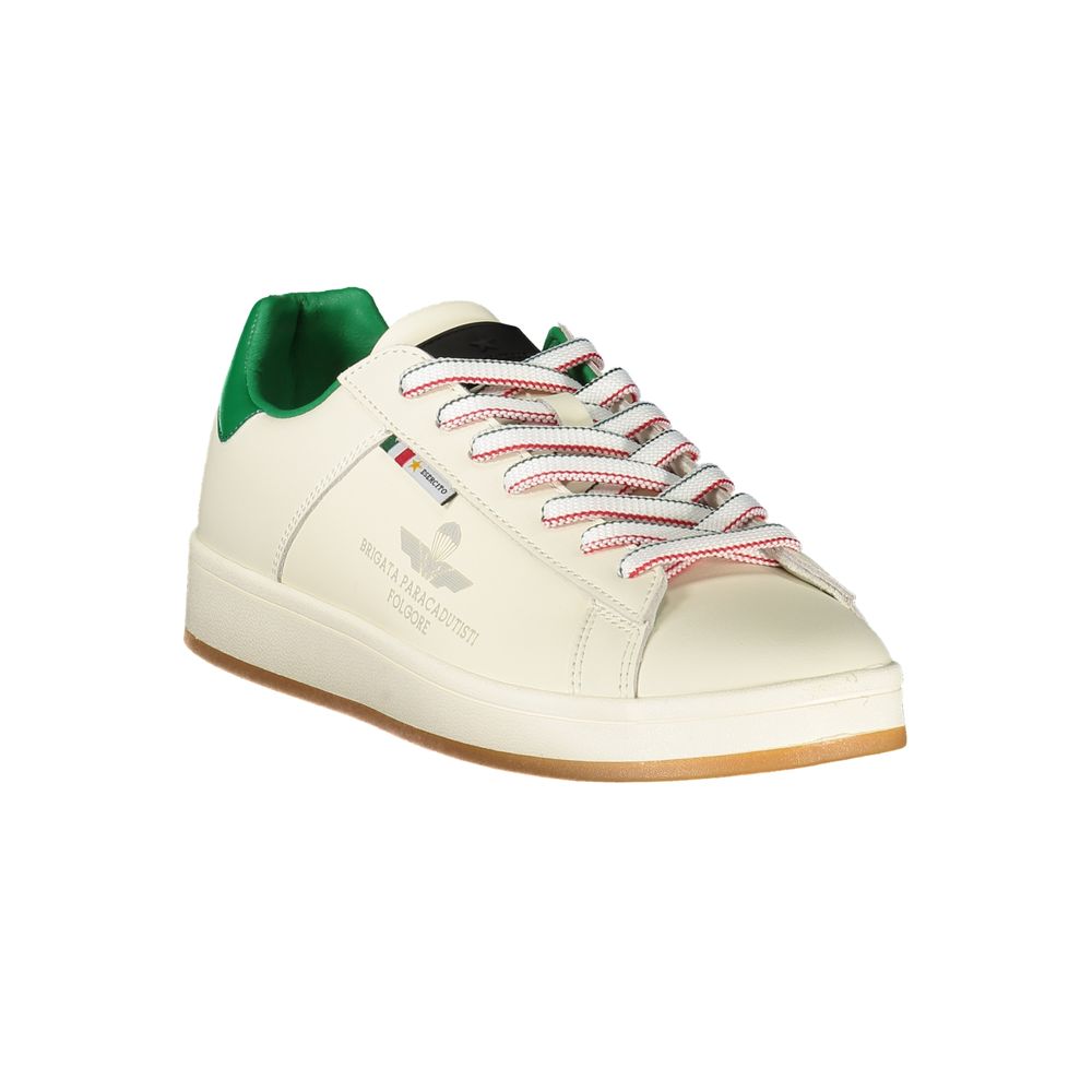 Esercito 1659 Baskets En Cuir Blanc Folgore Pour Homme Avec Logo Distinctif Et Accents Vert - Apparel & Accessories > Shoes > Sneakers from Esercito 1659