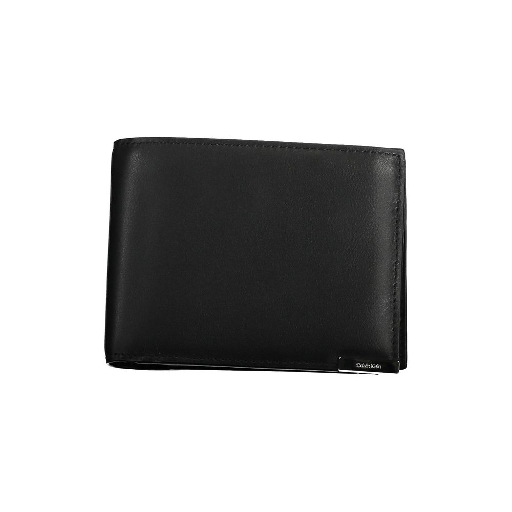 Calvin Klein Portefeuille En Cuir Noir Avec RFID Bloquant Et Deux Compartiments Pour Cartes Et Monnaie Logo - from Calvin Klein