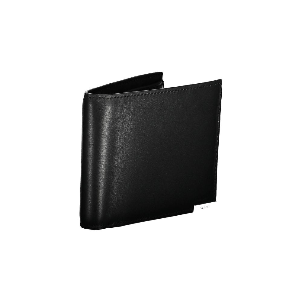 Calvin Klein Portefeuille En Cuir Noir Avec RFID Bloquant Et Deux Compartiments Pour Cartes Et Monnaie Logo - from Calvin Klein