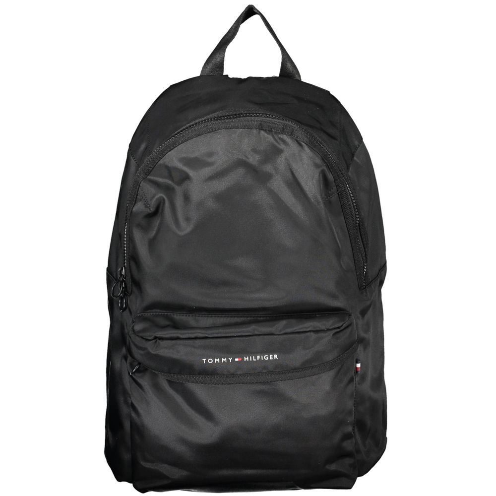 Tommy Hilfiger Sac À Dos Noir En Polyester Recyclé Cinquante Pour Cent Avec Poche Pour Ordinateur Portable - Luggage & Bags > Backpacks from Tommy Hilfiger