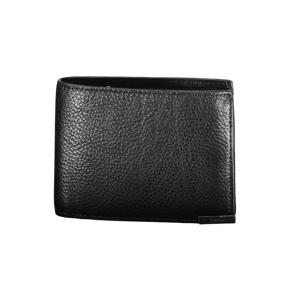 Calvin Klein Portefeuille En Cuir Noir RFID Bloquant À Deux Compartiments Avec Zip Logo - from Calvin Klein