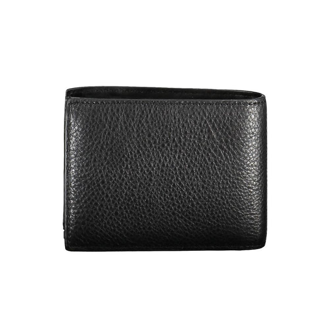 Calvin Klein Black Leather RFID Blocking Two-Compartment Wallet with Zip Logo - Calvin Klein | Hollys Men