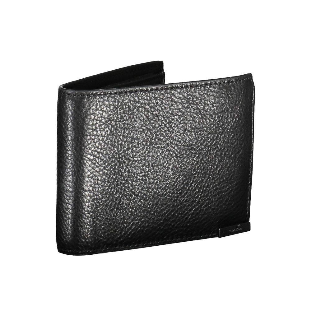 Calvin Klein Portefeuille En Cuir Noir RFID Bloquant À Deux Compartiments Avec Zip Logo - from Calvin Klein