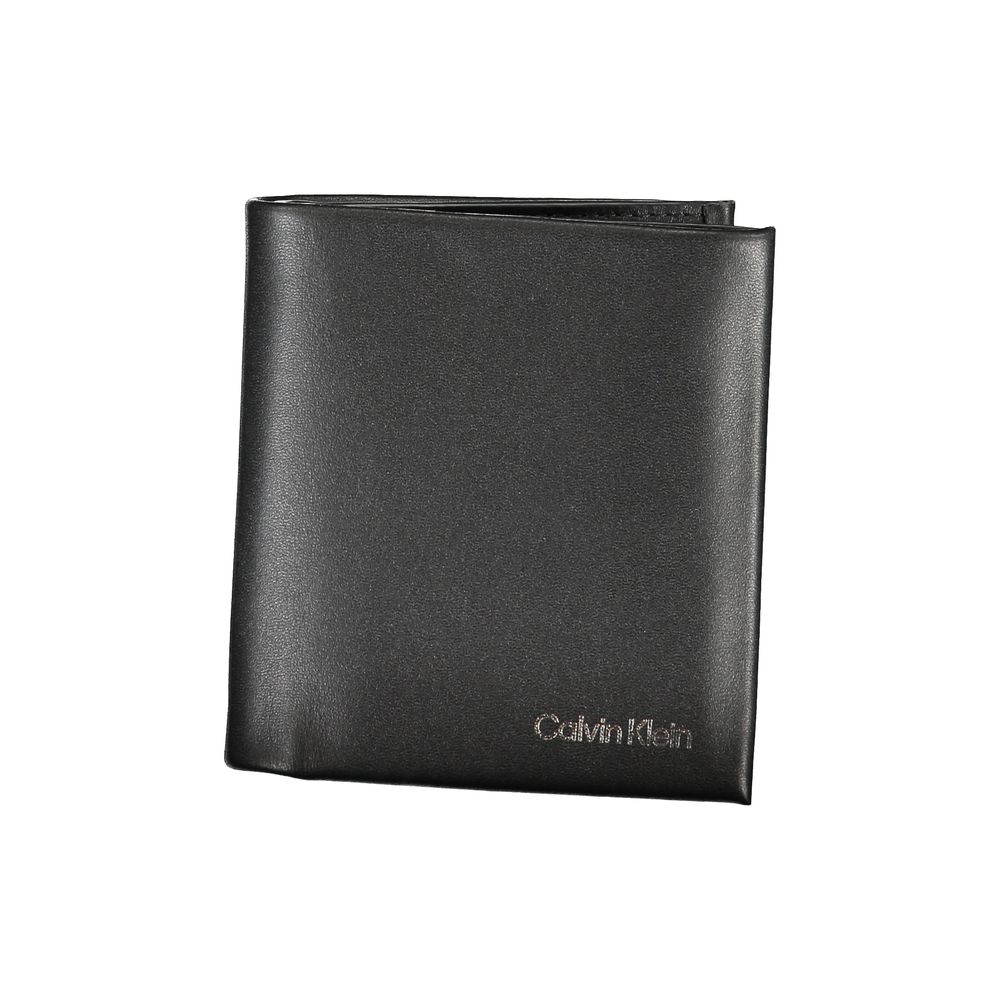 Calvin Klein Portefeuille Polyester Noir Avec Protection RFID Deux Compartiments Pour Cartes Porte Monnaie - from Calvin Klein