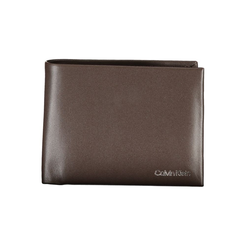 Calvin Klein Portefeuille En Cuir Marron RFID Blocage Deux Compartiments Poche Monnaie - from Calvin Klein