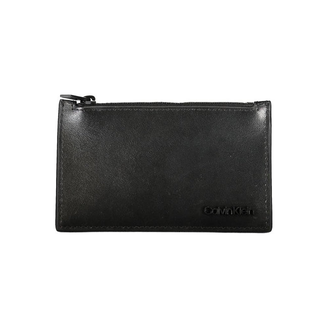 Calvin Klein Portefeuille Noir En Cuir Avec Fermeture Zip Et Emplacements Externes Logo - from Calvin Klein - Calvin Klein | Hollys Men