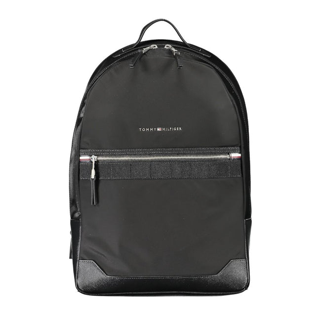 Tommy Hilfiger Sac à Dos Noir – Polyester Recyclé, Compartiment Ordinateur, Urbain & Durable - TO-27519 Hover Image