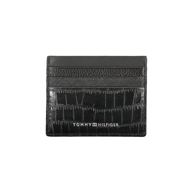 Tommy Hilfiger Porte Cartes En Cuir Noir Détails Contrastés Avec Logo Signature Modèle - from Tommy Hilfiger - Tommy Hilfiger | Hollys Men