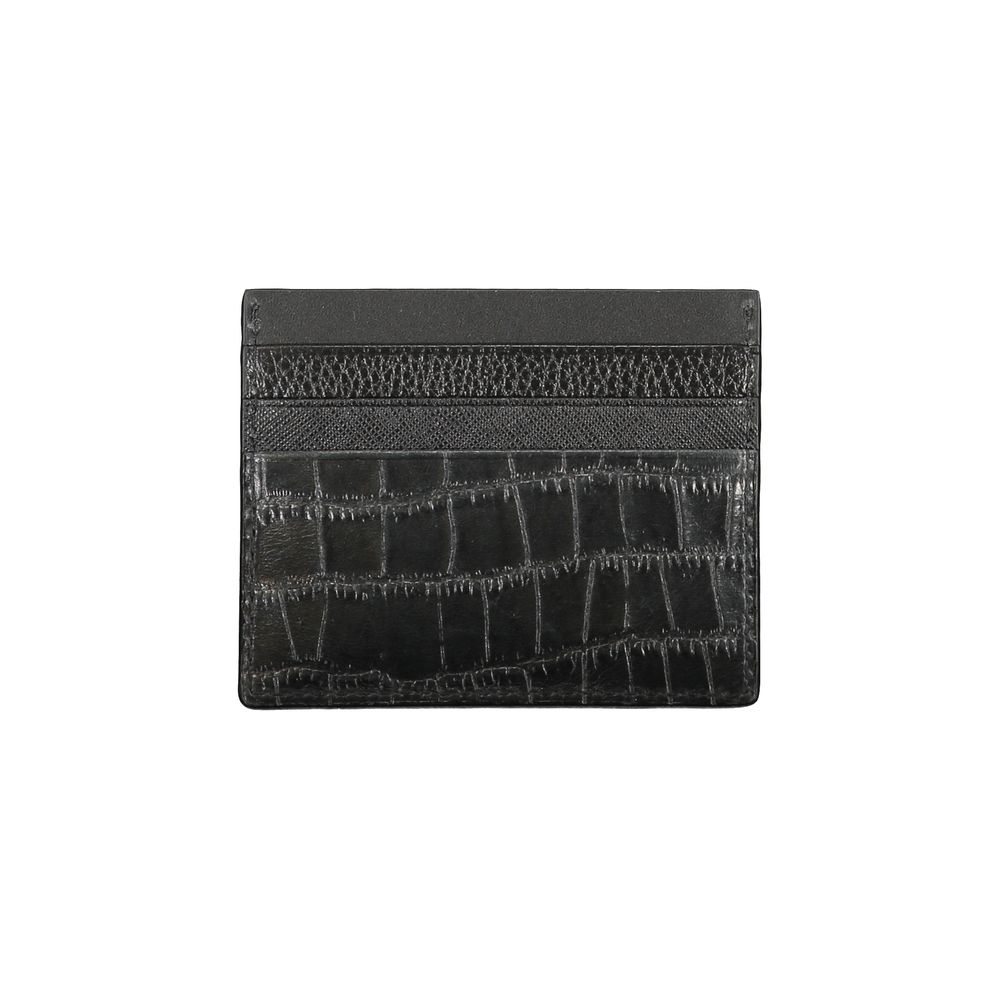 Tommy Hilfiger Porte Cartes En Cuir Noir Détails Contrastés Avec Logo Signature Modèle - from Tommy Hilfiger