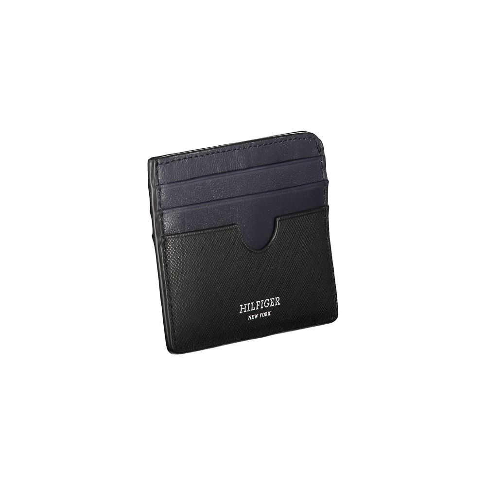 Tommy Hilfiger Porte Cartes En Cuir Noir Avec Logo Distinctif Et Détails Contrastés - from Tommy Hilfiger