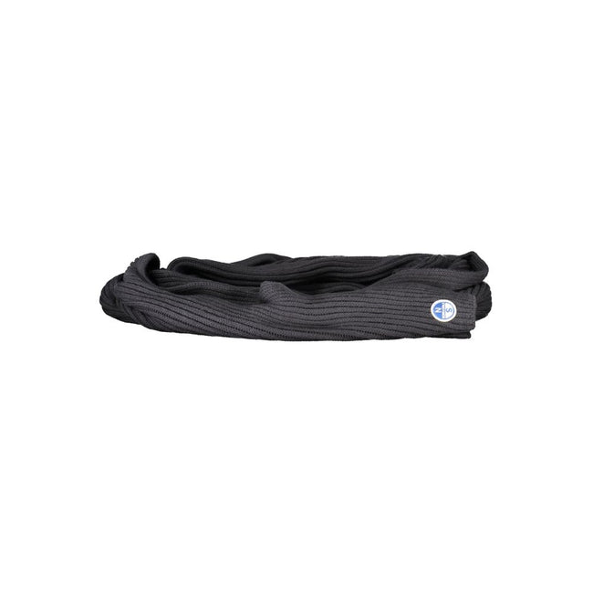 Écharpe noire 30x190 cm en mélange coton et laine recyclés avec logo North Sails. Hover Image