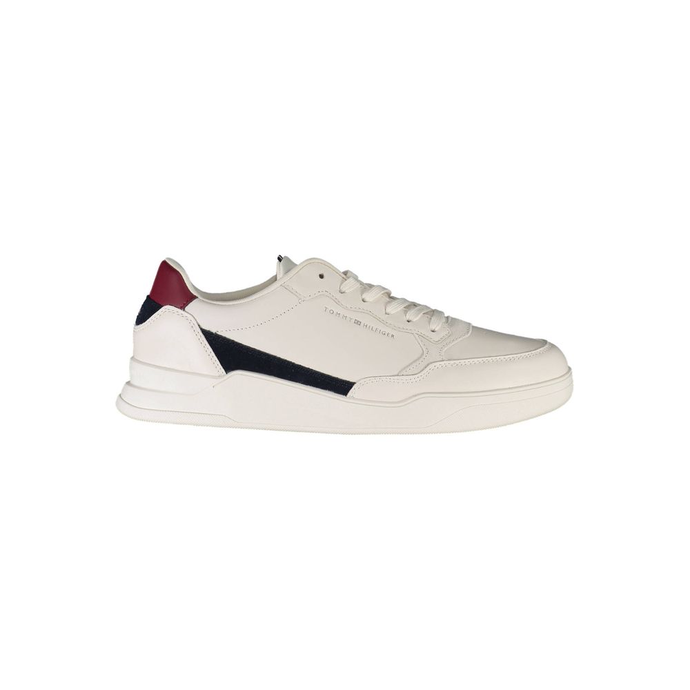 Tommy Hilfiger Baskets Polyester Blanches À Lacets Avec Logo Et Détails Contrastés - Apparel & Accessories > Shoes > Sneakers from Tommy Hilfiger