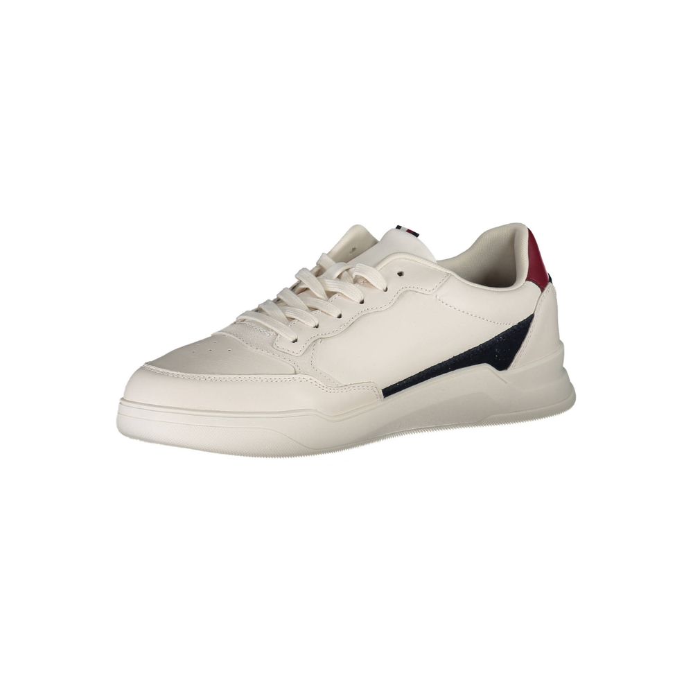 Tommy Hilfiger Baskets Polyester Blanches À Lacets Avec Logo Et Détails Contrastés - Apparel & Accessories > Shoes > Sneakers from Tommy Hilfiger