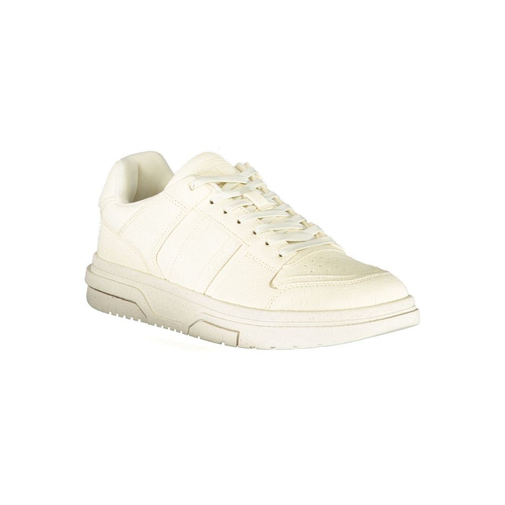 Tommy Hilfiger Baskets En Polyester Blanc À Lacets Avec Détails Contrastés Logo Pour Tous - Apparel & Accessories > Shoes > Sneakers from Tommy Hilfiger