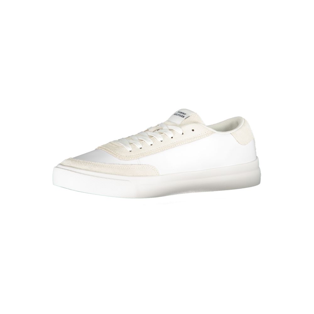 Tommy Hilfiger Baskets Polyester Blanche À Lacets Avec Logo Et Détails Contrastés - Apparel & Accessories > Shoes > Sneakers from Tommy Hilfiger