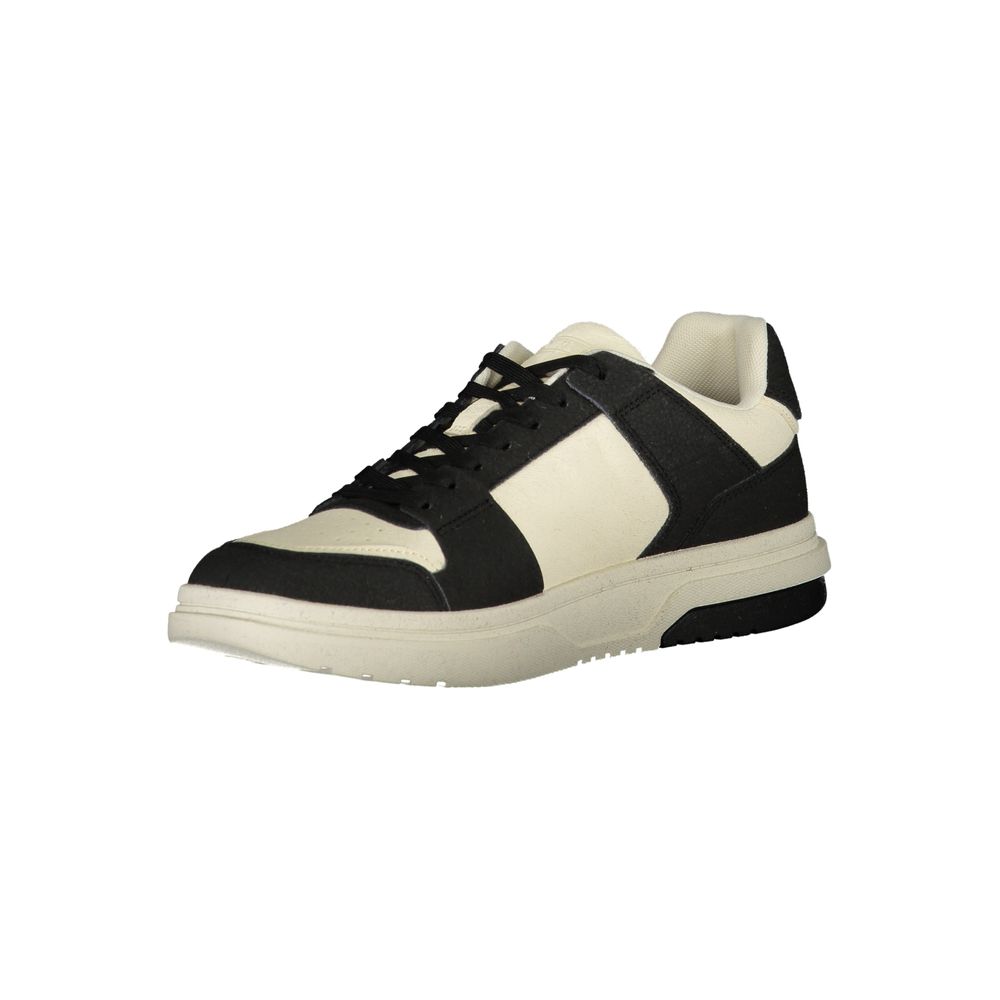 Tommy Hilfiger Sneaker Polyester Noir À Lacets Logo et Détails Contrastés Unisexe - Apparel & Accessories > Shoes > Sneakers from Tommy Hilfiger