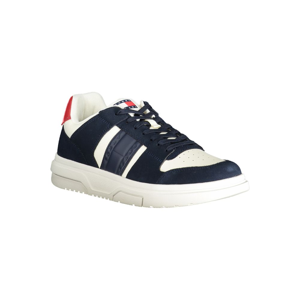 Tommy Hilfiger Baskets Polyester Bleu À Lacets Semelle Amovible Logo Imprimé Détails Blanc Et Rouge - Apparel & Accessories > Shoes > Sneakers from Tommy Hilfiger