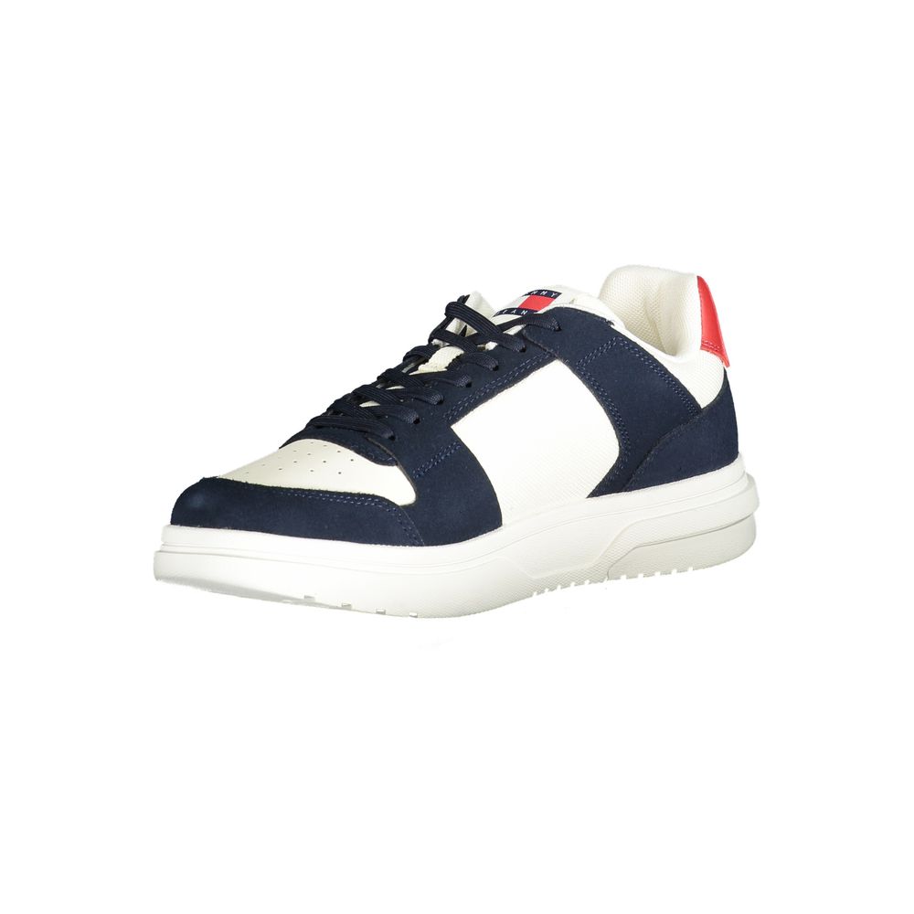 Tommy Hilfiger Baskets Polyester Bleu À Lacets Semelle Amovible Logo Imprimé Détails Blanc Et Rouge - Apparel & Accessories > Shoes > Sneakers from Tommy Hilfiger