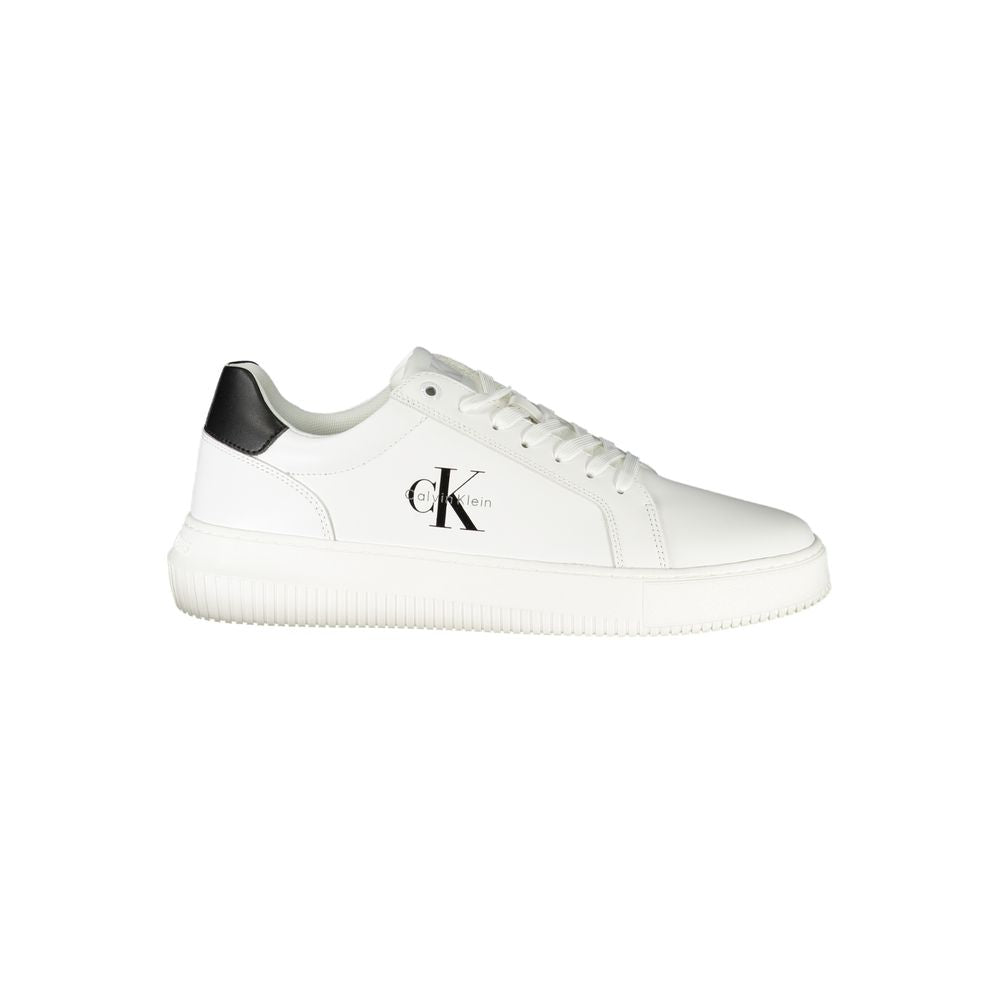 Calvin Klein White Leather Men Sneaker - Apparel & Accessories > Shoes > Sneakers from Calvin Klein