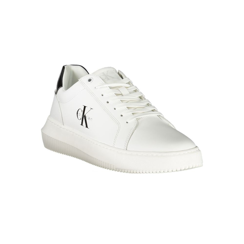Calvin Klein White Leather Men Sneaker - Apparel & Accessories > Shoes > Sneakers from Calvin Klein