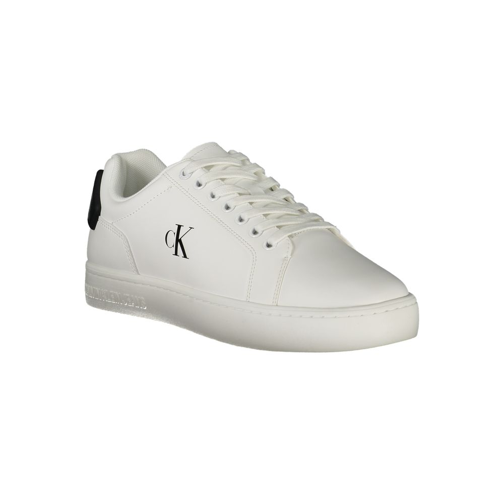 Calvin Klein White Leather Men Sneaker - Apparel & Accessories > Shoes > Sneakers from Calvin Klein