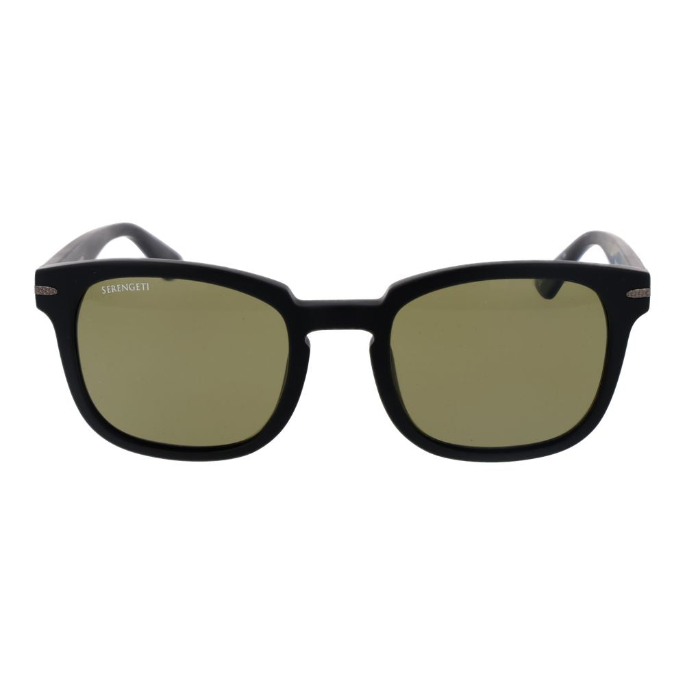 Lunettes de soleil Serengeti en acétate noir, verres minéraux polarisés, taille 52-22-145