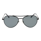 Lunettes de soleil Serengeti aviator en métal noir, verres minéraux polarisés gris, taille 58/18/145 pour homme.