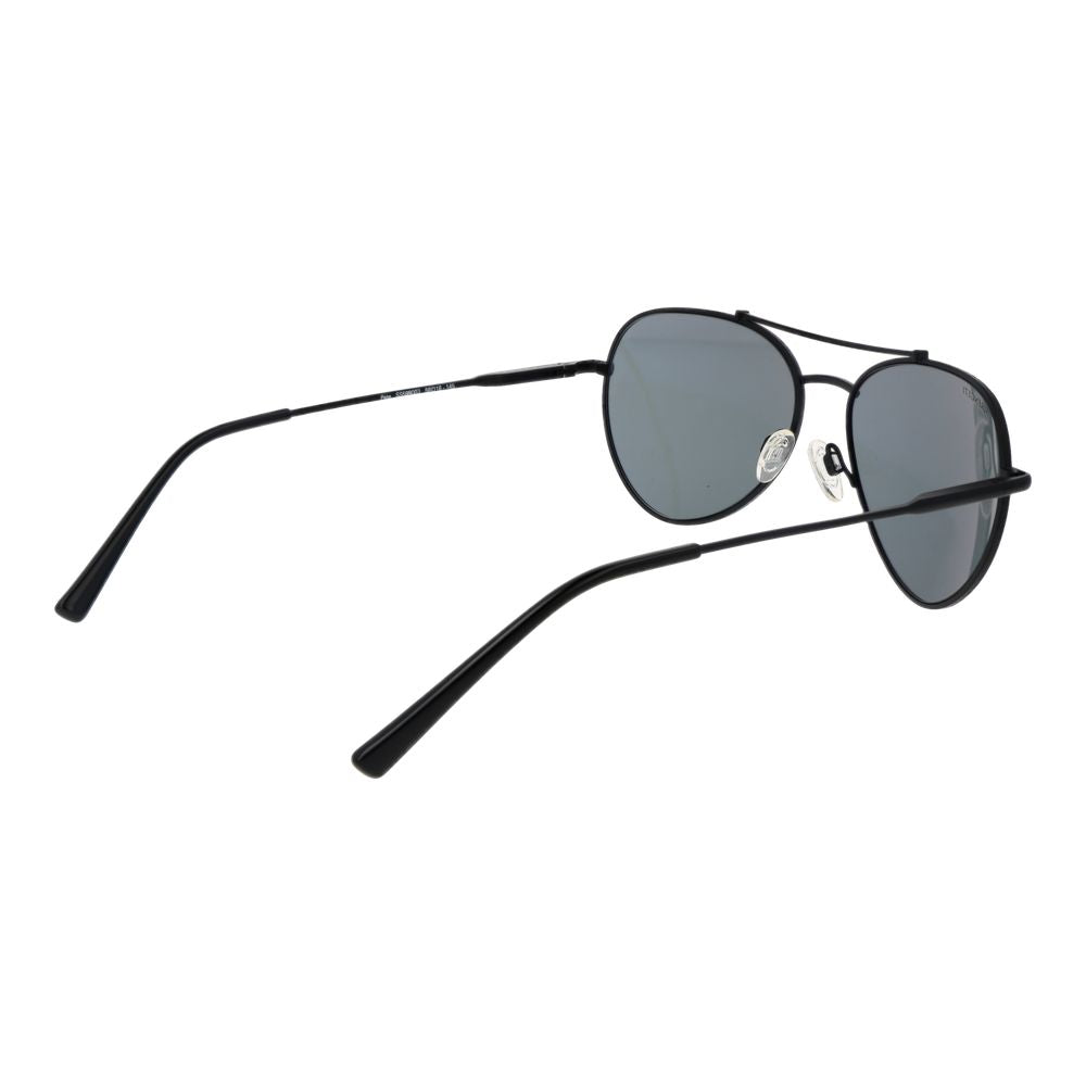 Serengeti lunettes de soleil aviator en métal noir, verres minéraux polarisés gris, taille 58-18-145 pour homme.