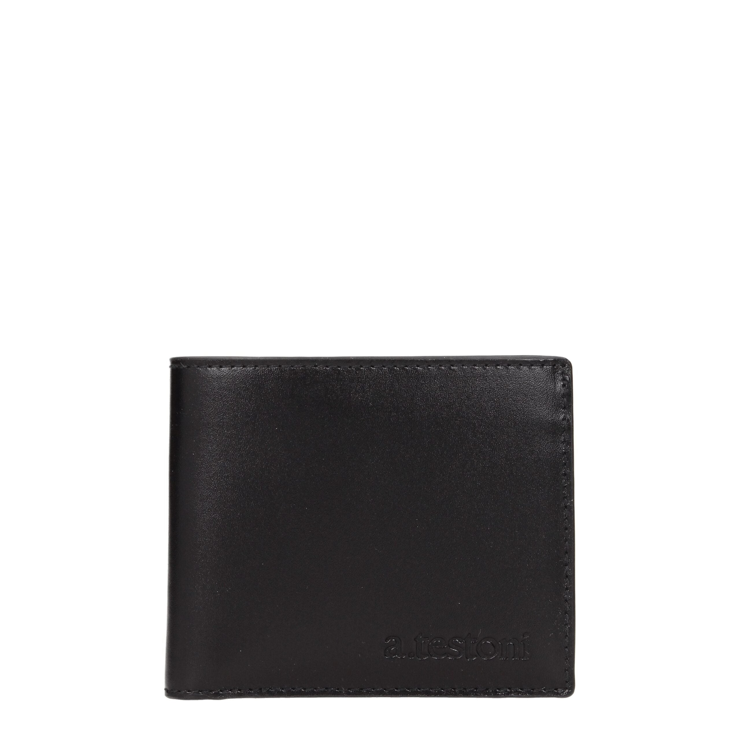 Testoni Portefeuille En Cuir Noir Avec 4 Emplacements - Modèle WUO00298755P18 - Apparel & Accessories > Handbags, Wallets & Cases > Wallets & Money Clips > Wallets from Testoni