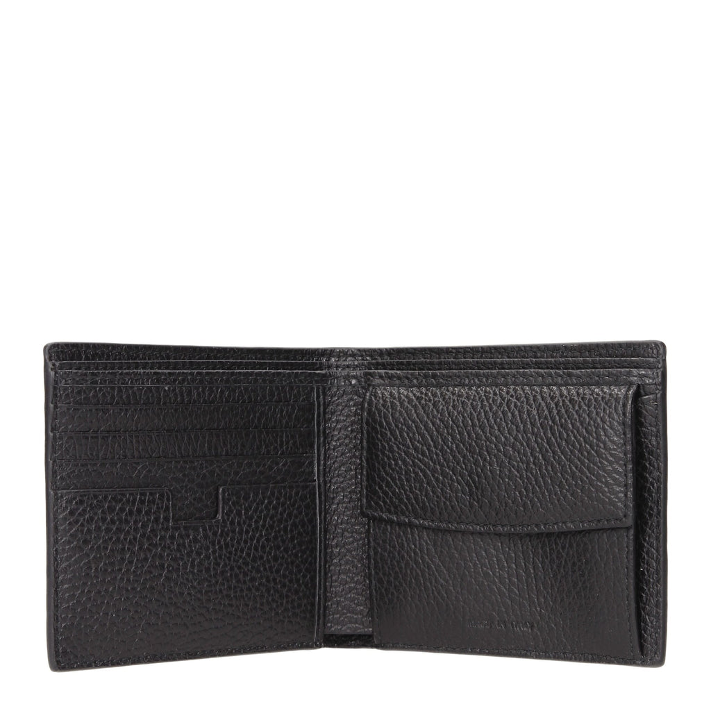 Testoni Portefeuille Cuir Noir, 4 Emplacements Carte, Porte-Monnaie, F69459 - Apparel & Accessories > Handbags, Wallets & Cases > Wallets & Money Clips > Wallets from Testoni