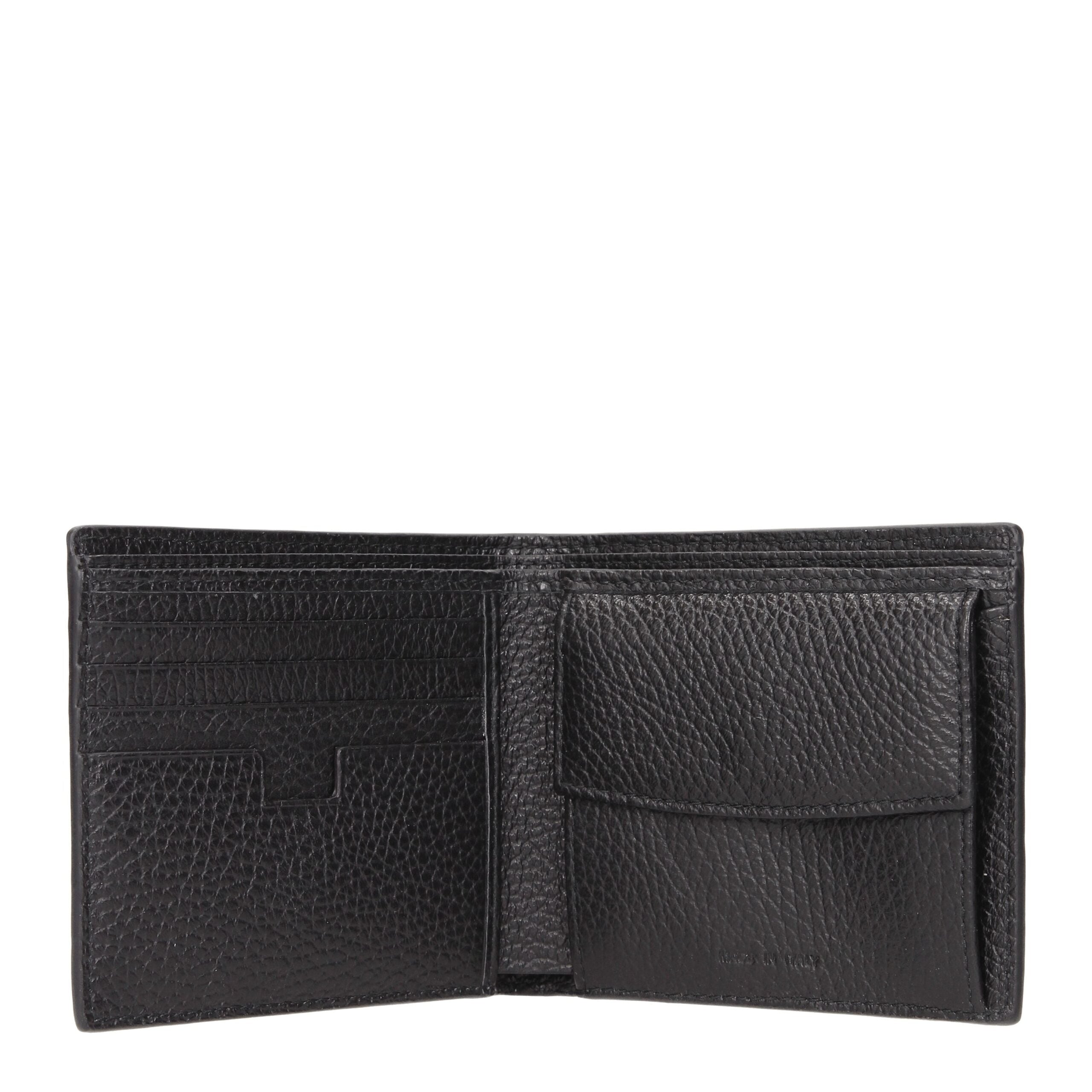 Testoni Portefeuille Cuir Noir, 4 Emplacements Carte, Porte-Monnaie, F69459 - Apparel & Accessories > Handbags, Wallets & Cases > Wallets & Money Clips > Wallets from Testoni