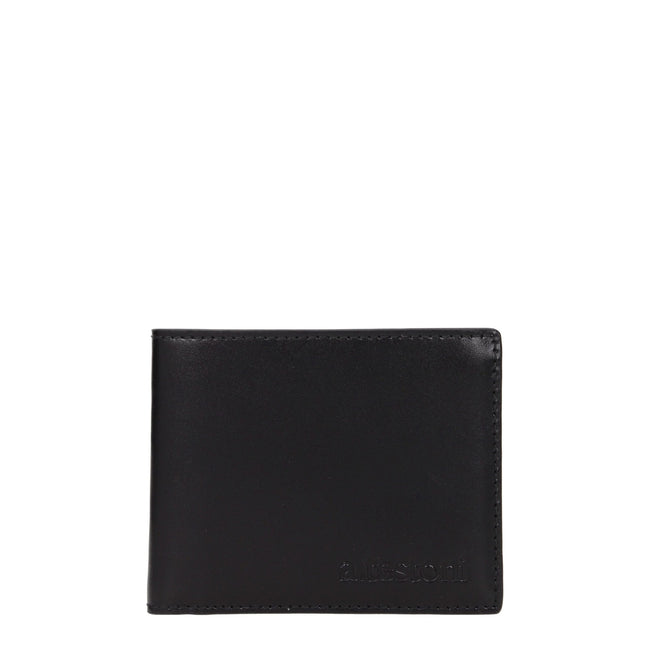 Testoni Porte-Cartes En Cuir Noir Avec Logo Avant 8 Emplacements Dimensions 9x11 Cm Hover Image