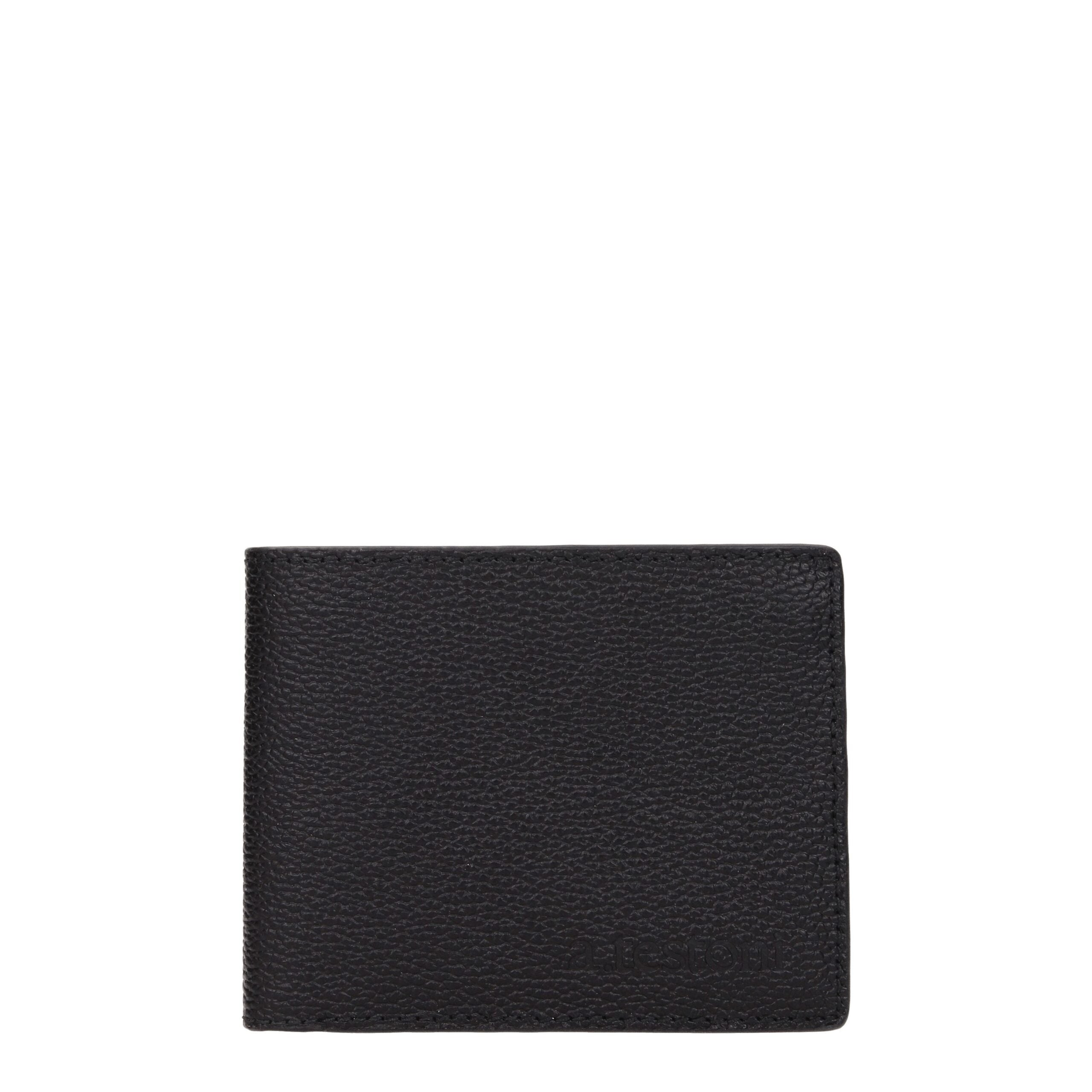Testoni Portefeuille En Cuir Noir Avec Logo Frontal, 8 Emplacements Pour Cartes, Référence WUO00398035P18 - Apparel & Accessories > Handbags, Wallets & Cases > Wallets & Money Clips > Wallets from Testoni