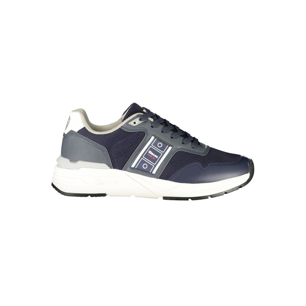 Blauer Baskets Homme Bleu Polyester Confort Moderne Logo Contrasté Avec Détails Sportifs