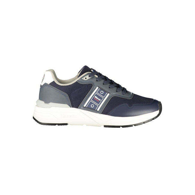 Blauer Baskets Homme Bleu Polyester Confort Moderne Logo Contrasté Avec Détails Sportifs Hover Image