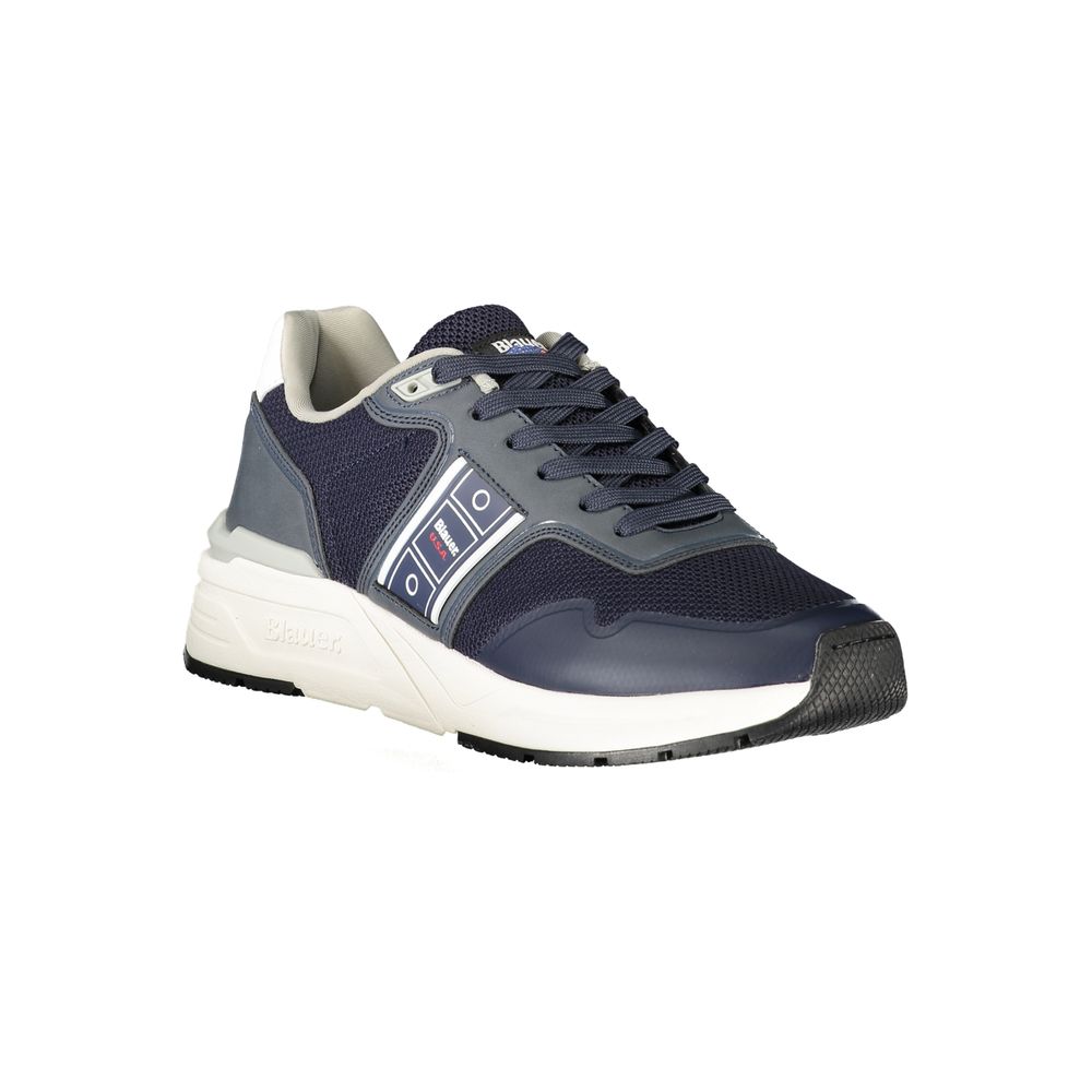 Blauer Baskets Homme Bleu Polyester Confort Moderne Logo Contrasté Avec Détails Sportifs